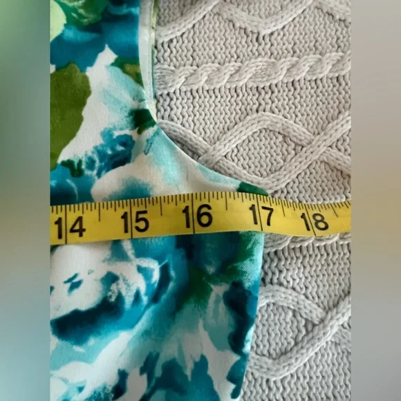 AGB Floral Midi Dress Blue & Green Women’s Size 4 - Picture 6 of 15